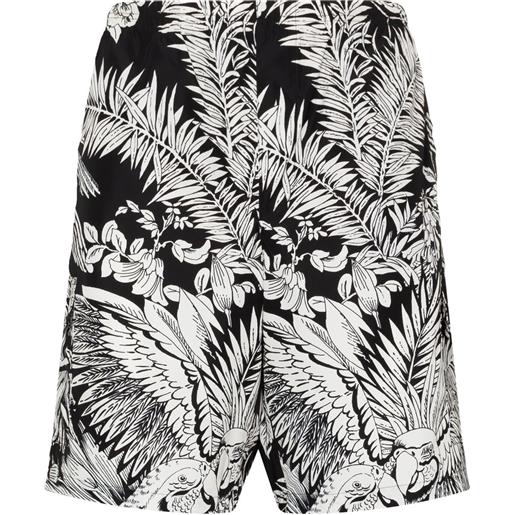 Palm Angels costume da bagno jungle parrots - nero