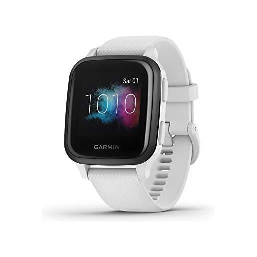 Garmin venu sq music amazon exclusive, smartwatch gps sport con lettore musicale, monitoraggio della salute e Garmin pay, bianco (bianco/ardesia)