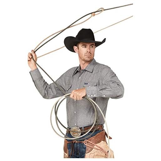 Wrangler all terrain gear x ms70619 - camicia western con taglio cowboy, a maniche lunghe, con chiusura a scatto, confezione da 1, colore: rosso, l