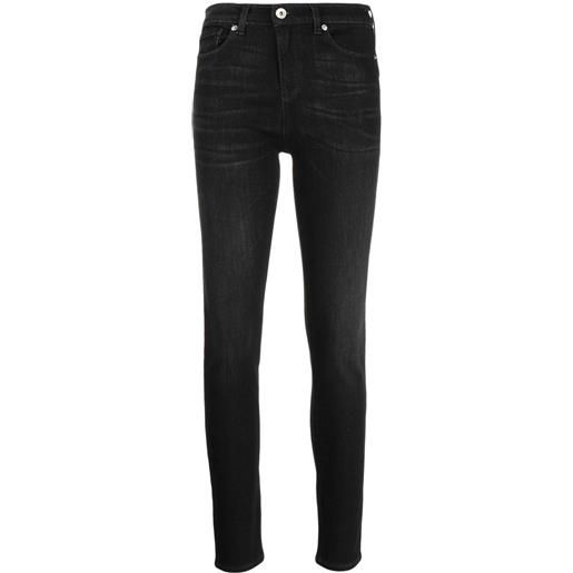 Emporio Armani jeans skinny a vita media - nero