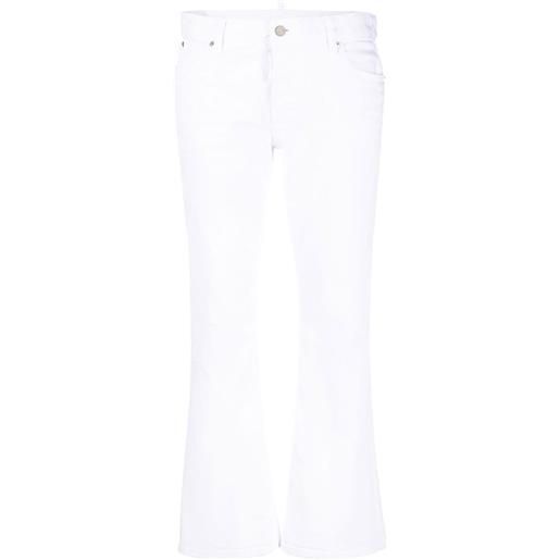 Dsquared2 pantaloni crop svasati - bianco