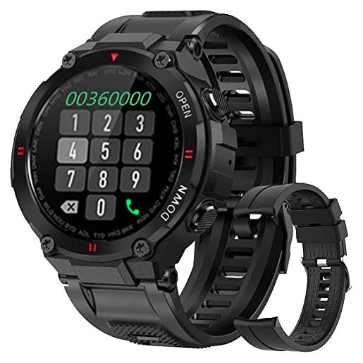 YUNFUN orologio da uomo, smartwatch con chiamate bluetooth, ip67, impermeabile, braccialetto smart cardio, podometro, sport, fitness, tracker di attività, controllo della musica