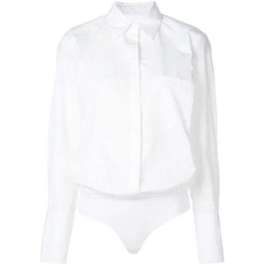 Bianco Farfetch Abbigliamento Intimo Pagliaccetti Tutina stile camicia 