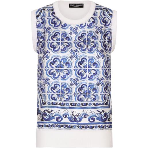 Dolce & Gabbana blusa con stampa maioliche