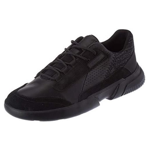 Geox uomo u smoother a sneakers uomo, nero (black/black), 39 eu