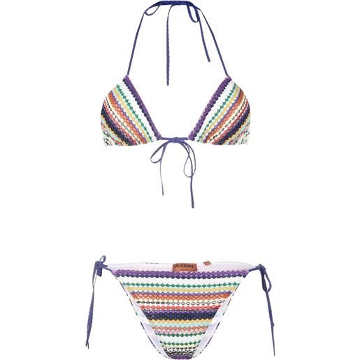 Missoni set bikini con paillettes - viola