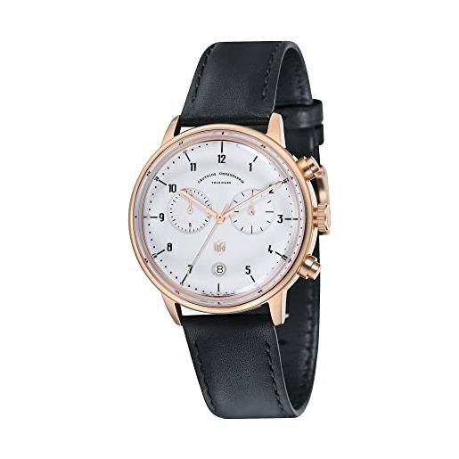 Dufa Deutsche Uhrenfabrik orologio cronografo quarzo unisex con cinturino in pelle df-9003-04