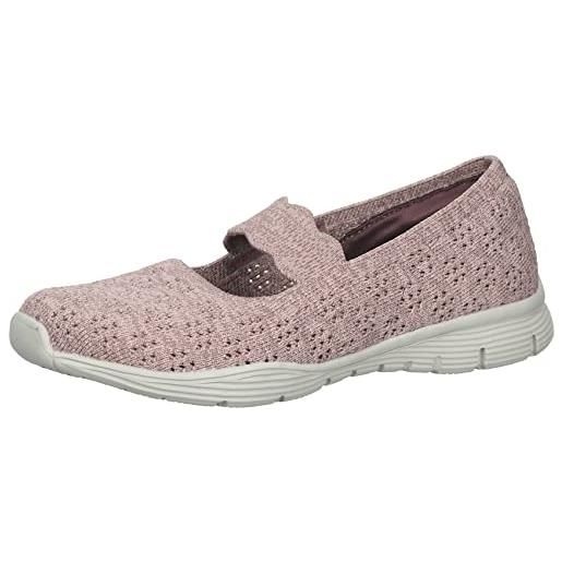 Skechers seager simple things, sneaker donna, mauve heathered knit, 36 eu