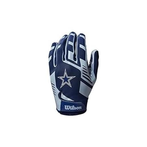 Wilson guanti da football americano nfl team super grip, taglia unica per ragazzi, silicone/lycra elasticizzata