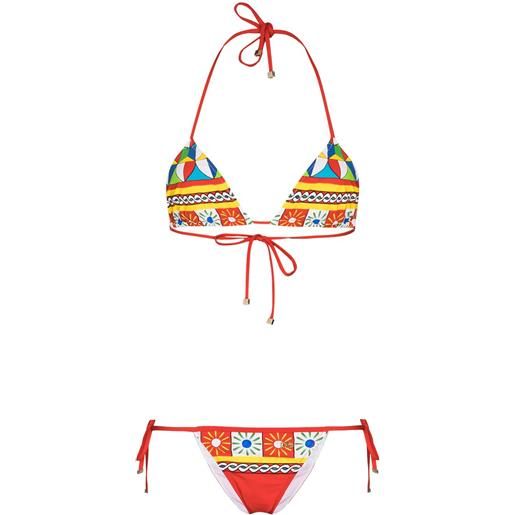 Dolce & Gabbana bikini con stampa geometrica - rosso