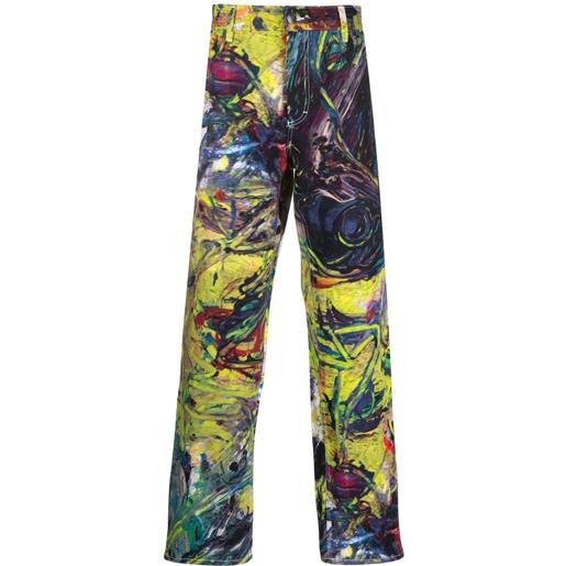 Charles Jeffrey Loverboy jeans moonlight con stampa - giallo