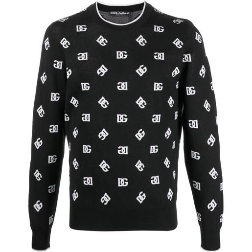 Dolce & Gabbana maglione con logo dg jacquard - nero