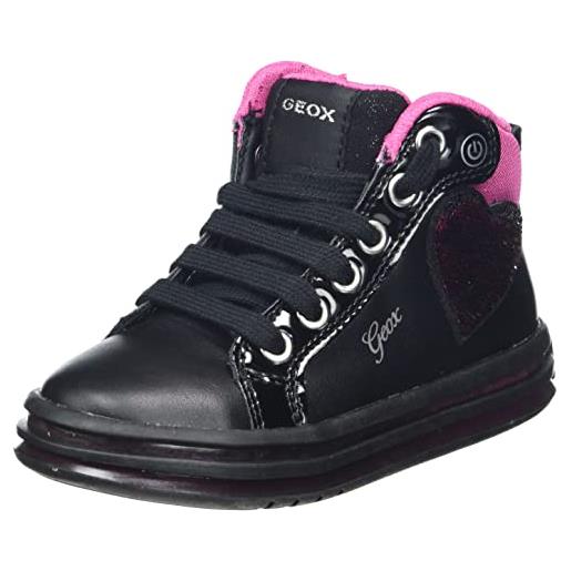 Geox bambina j pawnee girl c sneakers bambine e ragazze, nero/rosa (black/fuchsia), 35 eu