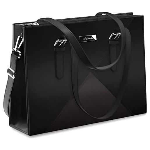 Alfheim borsa tote da donna per laptop 15,6-16 pollici borsa da donna grande in pelle pu per ufficio, shopping, college
