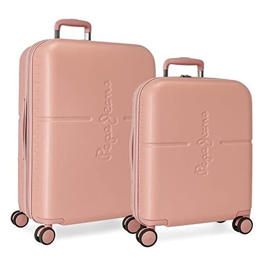 Pepe Jeans highlight - set di valigie, 48 x 70 x 28 cm, rosa, 48x70x28 cms, set di valigie