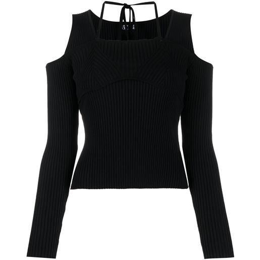 Versace Jeans Couture maglione con spalle scoperte - nero