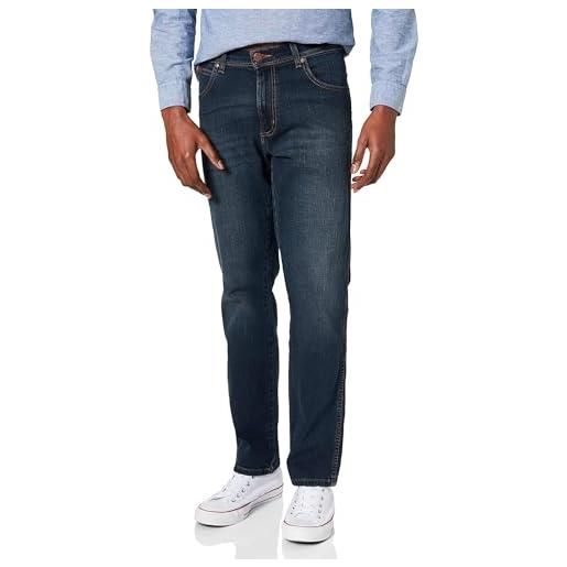 Wrangler texas stretch, jeans da uomini, grigio (super grey), 33w/34l