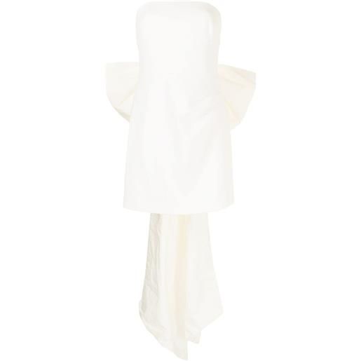 Rebecca Vallance abito corto daphne con fiocco - bianco