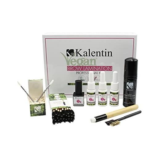 KALENTIN - kit pro laminazione sopracciglia professionale vegano completo di mousse - 25-30 applicazioni - klc lash lift professional