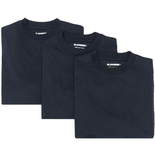 Jil Sander set di 3 t-shirt con stampa - blu