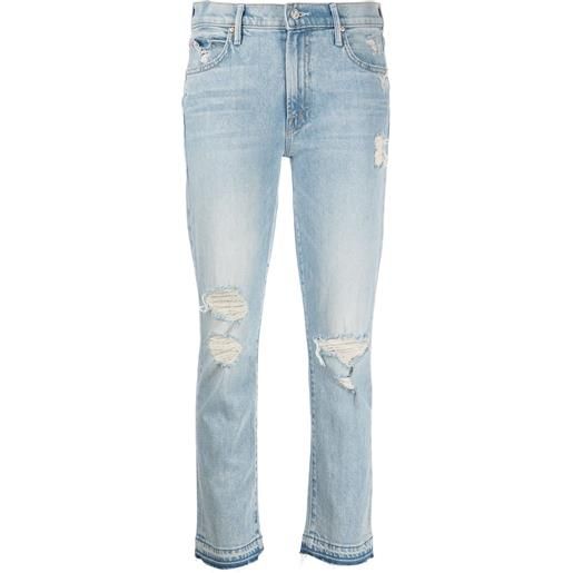 MOTHER jeans crop the rascal con effetto vissuto - blu