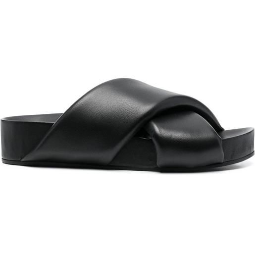 Jil Sander sandali con fasce incrociate - nero