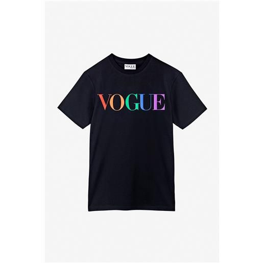 VOGUE Collection t-shirt vogue nera con logo colorato