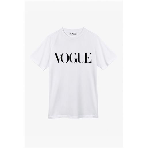 VOGUE Collection t-shirt vogue bianca con logo stampato nero