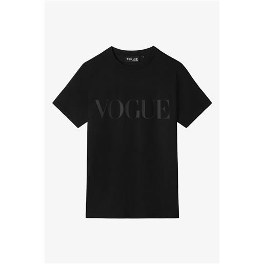 VOGUE Collection t-shirt vogue nera oversize con logo stampato tono su tono