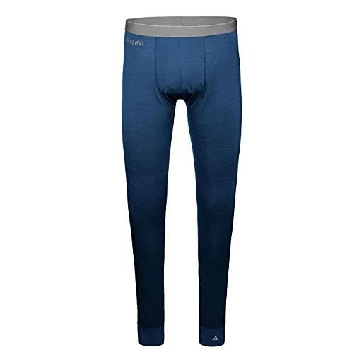 Schöffel merino sport pants long m, pantaloni lunghi con regolazione della temperatura, leggings termici traspiranti in lana di qualità uomo, mazarine blu