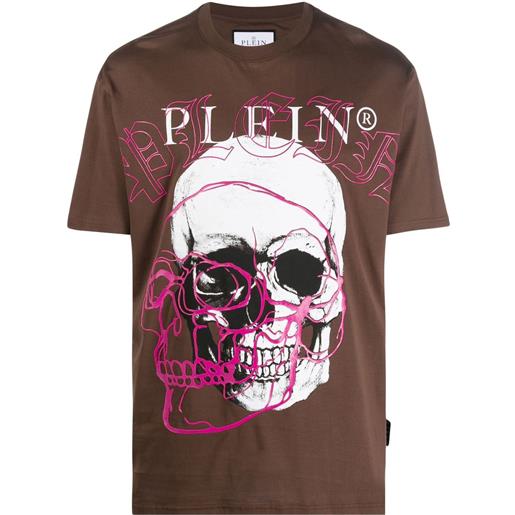 Philipp Plein t-shirt girocollo - marrone