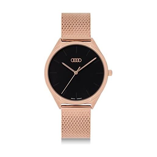 Audi collection orologio da polso da donna, oro rosa/nero 3102200400