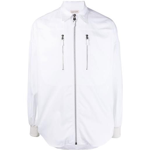 Alexander McQueen camicia con zip - bianco