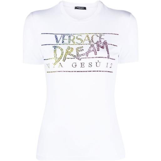 Versace t-shirt con strass - bianco