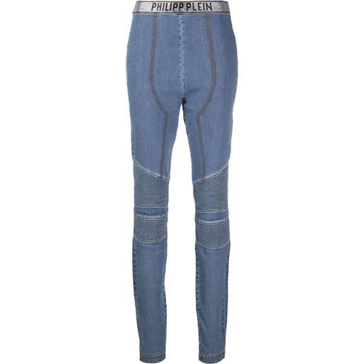 Philipp Plein jeggings con decorazione - blu