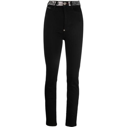 Philipp Plein jeans skinny con decorazione - nero