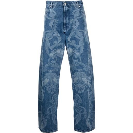 Versace jeans dritti silver baroque - blu