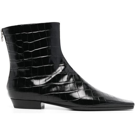 Totême stivali con effetto pelle di coccodrillo 25mm - nero