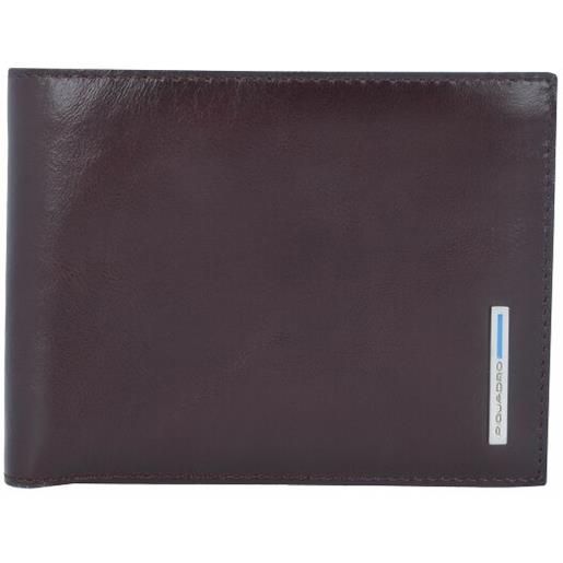 Piquadro portafoglio quadrato in pelle blu 12,5 cm marrone