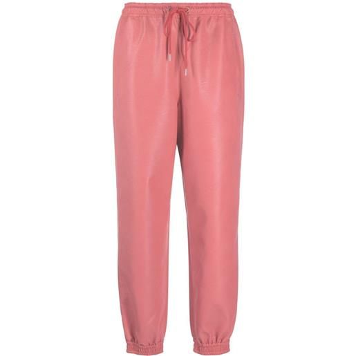 Stella McCartney pantaloni affusolati in finta pelle - rosa