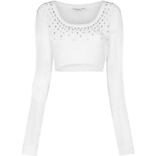 Alessandra Rich maglione con decorazione - bianco