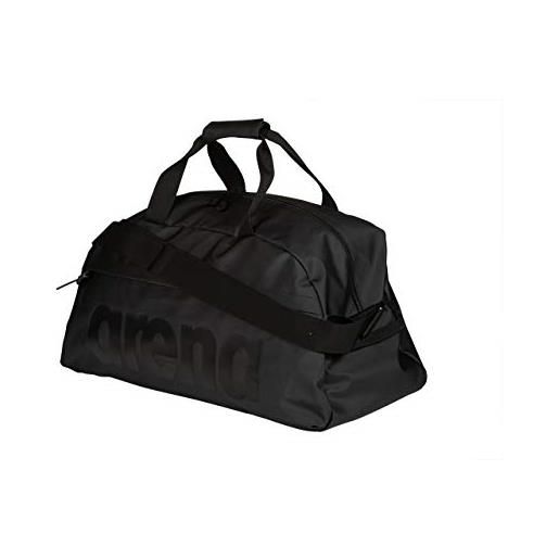 Arena team all-black borsa di tela sportiva da 40 litri, unisex adulto, black, taglia unica & classic silicone, cuffia unisex adulto, nero (black-silver), taglia unica