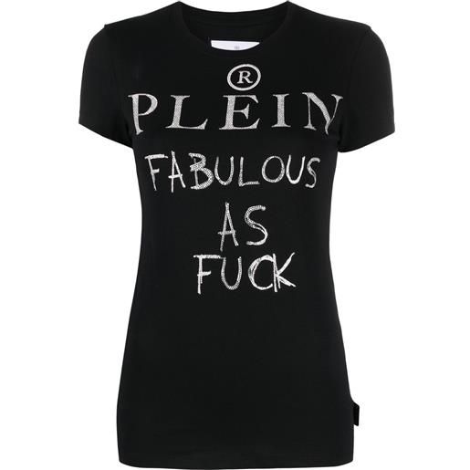 Philipp Plein t-shirt sexy pure con strass - nero