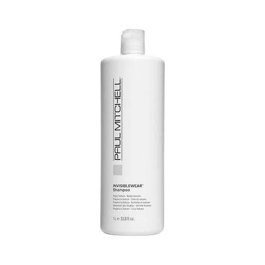 Paul Mitchell invisiblewear shampoo, prepara la texture e crea volume, per capelli fini - 1000 ml
