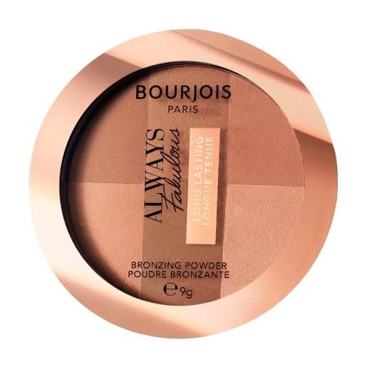 Bourjois always fabulous long-lasting bronzing powder, terra abbronzante dal finish luminoso a lunga durata, 002 dark