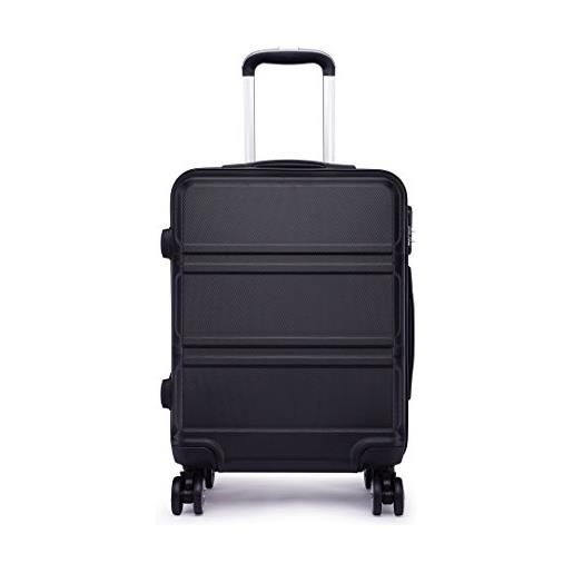 Kono valigia rigida e resistente abs valigia 24 '' bagaglio medio con 4 ruote rotanti 61 litri (nero)