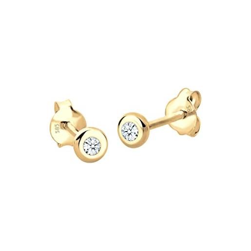 DIAMORE elli diamonds orecchini donne orecchini di base classici eleganti con diamante in oro giallo 585