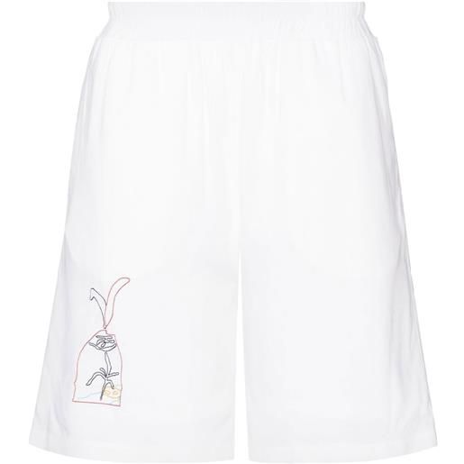 Bethany Williams shorts sportivi con ricamo - bianco