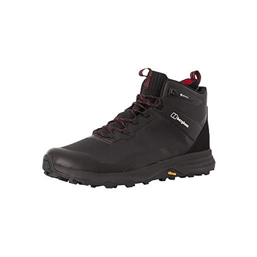 Berghaus vc22 multisport gore-tex stivali da trekking in tessuto impermeabile, escursionismo uomo, nero e rosso, 45.5 eu