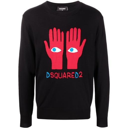 Dsquared2 maglione eyes on hands - nero